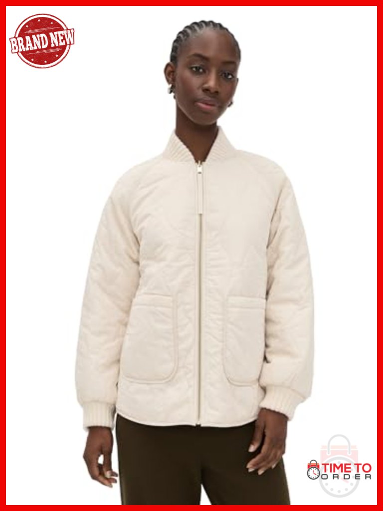 Reversible Quilt Jacket Mid-Weight Sherpa Lining Nylon Fill Polyester
